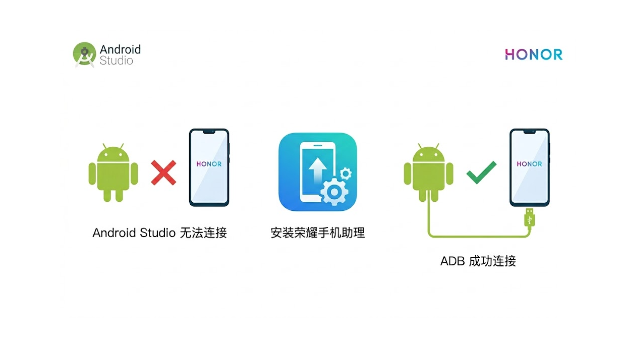 【防坑指南】Android Studio 连接荣耀手机终极解决办法（亲测有效）